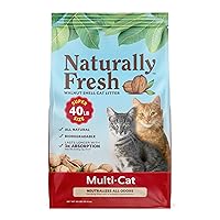 Eco-Shell Naturally Fresh Cat Litter Made from Walnut Shells, Multi Cat, Unscented, Biodegradable, Dust-Free, Sustainable, 40 Lbs