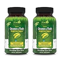 Irwin Naturals 2-in-1 Cleanse & Flush Weight Loss Support - 60 Liquid Soft-Gels, Pack of 2 - Flushes Digestive Tract & Reduces Bloating - 60 Total Servings