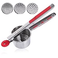 Vita Saggia Stainless Steel Potato Ricer and Masher, Heavy Duty, Premium Grade, Large Capacity, Vegetable Ricer and Fruit Ricer, Great for Purees, Fruit Juicer, Baby Food Press Squeezer too (Red)