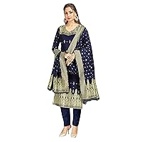 Elina fashion Indian Pakistani Women's Readymade Dress Banarasi Art Silk Woven Salwar Kameez Silk Dupatta Stitched Suit