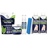 Toenail Treatment Extra Strength with Callus Remover for Feet with Extra Strength Gel & Foot Pumice Stone Set - Easy Way to Remove Hard Calluses & Dead Skin Build-Up