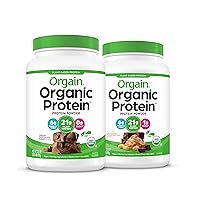Orgain Organic Vegan Protein Powder, Chocolate Peanut Butter (2.03 Pound) and Creamy Chocolate Fudge (2.03 Lb)