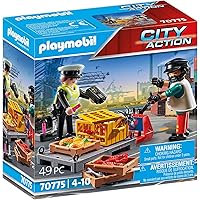 Playmobil 70775 City Action Cargo Customs Check, Fun Imaginative Role-Play, PlaySets Suitable for Children Ages 4+