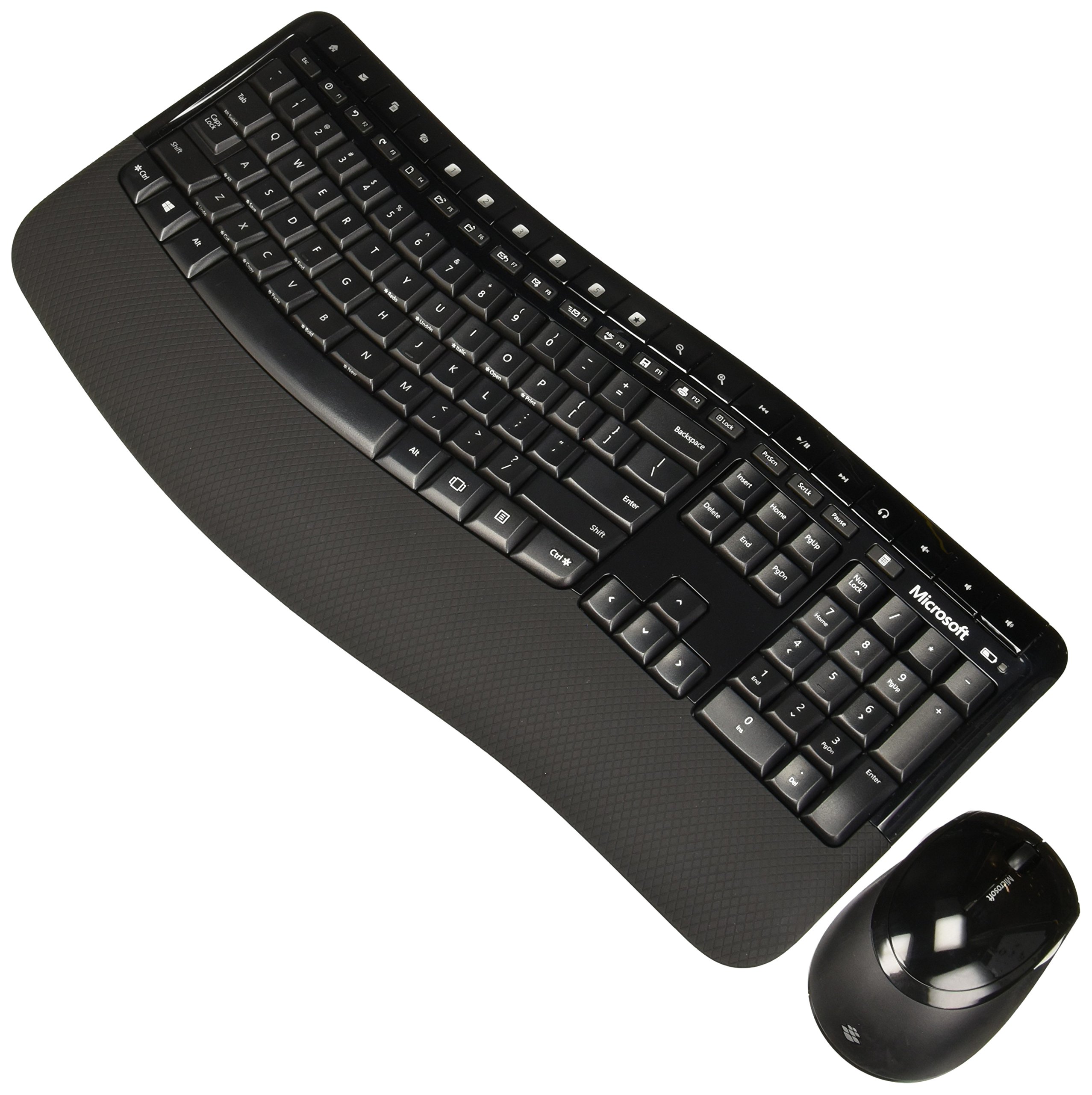 Microsoft Wireless Comfort Desktop 5050 - Black. Wireless, Ergonomic Keyboard and Mouse Combo. Built-in Palm Rest and Comfort Curve Design. Customizable Windows Shortcut Keys