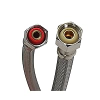 Fluidmaster B3F20 Faucet Connector, Braided Stainless Steel - 1/2 Female Compression Thread x 1/2 F.I.P. Thread, 20-Inch Length