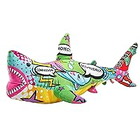 Wild Republic Message from The Planet Jumbo, Shark, Stuffed Animal, 30 inches, Gift for Kids, Plush Toy, Fill is Spun Recycled Water Bottles