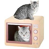 FluffyDream Oven Cat Scratcher Board - Durable Lounge Bed for Cats - Indoor Scratch Pad & Play House - Corrugated Toy for Cat Birthday - 17.3L*13.4W*9.1H