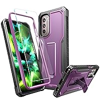 FITO for Moto G Stylus 5G 2022 Case(Only for 5G Version), Dual Layer Shockproof Heavy Duty Case with Screen Protector, Built-in Kickstand (Purple)