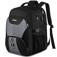 Extra Large Backpack for Men 50L,17inch Travel Backpack with USB Charging Port,TSA Big Business Anti Theft Durable Laptops Backpack,Water Resistant College Padded Computer Bag Gifts for Men Women,Grey