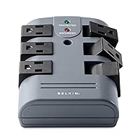 Belkin 6-Outlet Pivot-Plug Surge Protector w/ Wall Mount - Ideal for Mobile Devices, Personal Electronics, Small Appliances and More (1,080 Joules) - 5 Pack