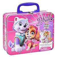 Paw Patrol Coloring and Activity Tin Box, Includes Markers, Stickers, Mess Free Crafts Color Kit in Tin Box, for Toddlers, Boys and Kids