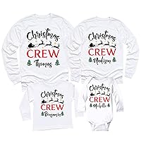 Christmas Crew Add Your Name Matching Family Merry Xmas Long Sleeve Shirt