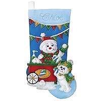 Design Works Crafts Snowcone Snowman Felt Stocking Kit, White