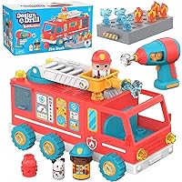 Educational Insights Design & Drill Bolt Buddies Fire Truck Take Apart Toy with Electric Toy Drill, Preschool STEM Toy, Gift for Boys & Girls, Ages 3+