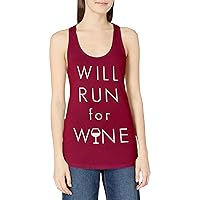 Women's Will Run for Wine Ideal Racerback Graphic Tank Top