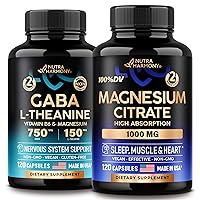 NUTRAHARMONY GABA with L-Theanine Capsules & Magnesium Citrate Capsules