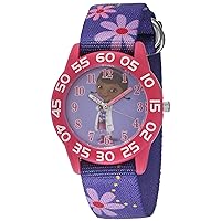 Disney Jr. Kids' Plastic Time Teacher Analog Quartz Nylon Strap Watch