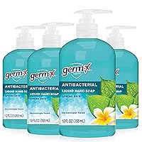 Antibacterial Hand Soap, Moisturizing Liquid Hand Wash for Kitchen or Bathroom, pH Balanced & Dermatologist Tested, Spring Rain, 12 oz Pump Bottle (Pack of 4)