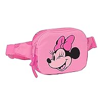MINNIE MOUSE LOVING – Children's Waist Bag, Ideal for Young People and Children of Different Ages, Comfortable and Versatile, Quality and Resistance, 14 x 4 x 11 cm, Pink, pink, Estándar,