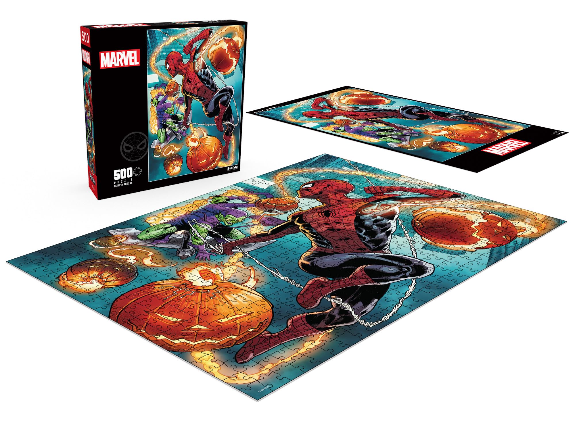 Buffalo Games - Marvel - Spider-Man vs. Green Goblin - 500 Piece Jigsaw Puzzle for Adults Challenging Puzzle Perfect for Game Nights - Finished Size 21.25 x 15.00