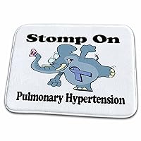 3dRose Elephant Stomp On Pulmonary Hypertension Awareness Ribbon... - Dish Drying Mats (ddm-114624-1)