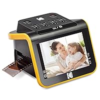 Digital Film Scanner, Film and Slide Scanner with 5” LCD Screen, Convert Color & B&W Negatives & Slides 35mm, 126, 110 Film to High Resolution 22MP JPEG Digital Photos, Black