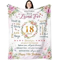18th Birthday Gifts for Girls Blanket, 18 Year Old Girl Birthday Gifts, Gifts for 18 Year Old Girl, 18th Birthday Decorations for Girls, Best 18 Year Old Girl Gift Throw Blanket 60