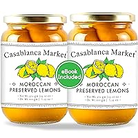 CASABLANCA MARKET Moroccan Preserved Lemons – Authentic Moroccan Preserved Lemons in Jar – Whole Non-GMO Preserved Lemon – Preserved Lemons for Couscous or Tagine Pot for Moroccan Cooking (2 pack, 13oz)