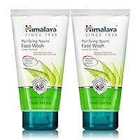Himalaya Purifying Neem Face Wash, Normal to Oily Skin with Turmeric, Vegan, Soap Free, Paraben Free, Dermatologically Tested, SLS/SLES Free, 5.07 Fl Oz., 150 mL, 2 Pack