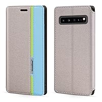 Samsung Galaxy S10 5G Case,Fashion Multicolor Magnetic Closure Leather Flip Case Cover with Card Holder for Samsung Galaxy S10X (6.7”)
