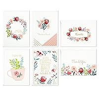 Hallmark Thank You Cards for Baby Showers, Bridal Showers, All Occasion (Watercolor Flowers, 48 Assorted Cards with Envelopes,)