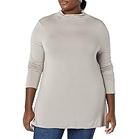 Amazon Essentials Women's Jersey Long-Sleeve Mock Neck Swing Tunic (Previously Daily Ritual)