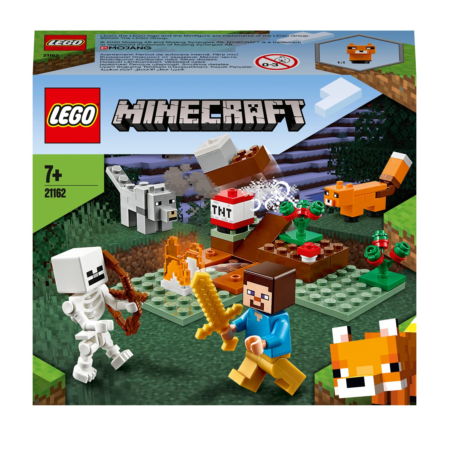 LEGO 21162 Minecraft The Taiga Adventure Building Set with Steve, Wolf and Fox Figures, Toys for Kids for 7+ Years Old