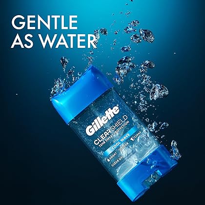 Gillette Antiperspirant and Deodorant for Men, Clear Gel, Cool Wave Scent, 3.8 oz (Pack of 2)