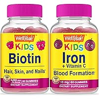Biotin Kids + Iron + Vitamin C Kids, Gummies Bundle - Great Tasting, Vitamin Supplement, Gluten Free, GMO Free, Chewable Gummy