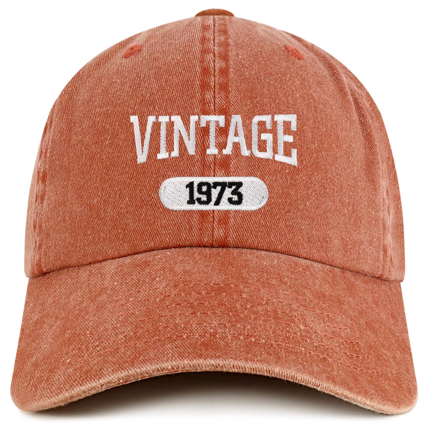 Trendy Apparel Shop Vintage 1973 Embroidered 50th Birthday Soft Crown Washed Cotton Cap