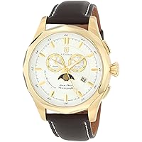 Men's SC0243 Chronograph Silver Dial Brown Leather Watch
