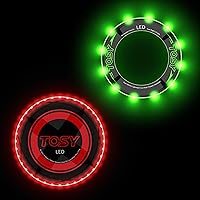 TOSY Bundle of 2 - Red Frisbee + Green Flying Ring