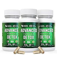 Advanced Detox Cleanse, Natural Detox & Cleanse with Milk Thistle, Licorice Powder, and More, Body Cleanse Detox for Women and Men, 126 Capsules, 3 Pack