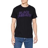 Black Sabbath Men's Wavy Logo Vintage Vintage T-Shirt Vintage