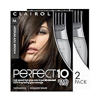 Clairol Nice'n Easy Perfect 10 Permanent Hair Dye, 5A Medium Ash Brown Hair Color, Pack of 2