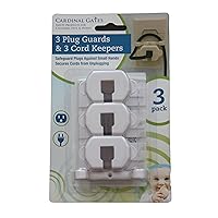 Cardinal Gates 3 Piece Plug Guard and Cord Keeper, White