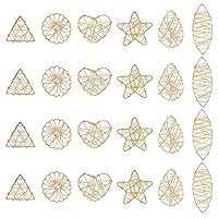 SUPERFINDINGS about 24Pcs 6 Styles Golden Spiral Bead Cages Pendants with Glass Beads Inside Hollow Stone Holder Charms Cage Pendants for DIY Bracelet Necklace Jewelry Crafts Making