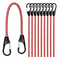 HORUSDY 10-Piece Premium Bungee Cords with Hooks, 18” Bungee Cords, Bungee Cords Assortment