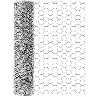 Chicken Wire 40cm x 15m, Outdoor Anti-Rust Hexagonal Galvanized Chicken Wire Fencing, Chicken Wire Mesh to Protect Gardening Plants Vegetables Flowers Fruits from Dogs, Rabbits,Squirrels
