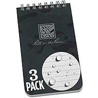 Rite in the Rain Weatherproof Top Spiral Notebook, 3”x 5”, NightHawk Camo Cover, Universal Pattern, 3 Pack (No. NHC35-3)