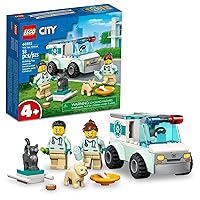 LEGO City Vet Van Rescue 60382, Toy Animal Ambulance, Learning Toy Playset for Kids 4 Plus Years Old with 2 Veterinary Minifigures, Dog & Cat Figures