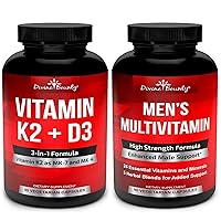 Divine Bounty Vitamin K2 with D3 & Men's Multivitamin Bundle