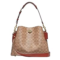 Coach Womens Coated Canvas Signature Willow Shoulder Bag