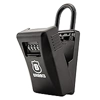 BRINKS - 79mm Outdoor Lock Box - 4-Dial Resettable Combination - Increased Security with Hardened Steel Shackle, Black